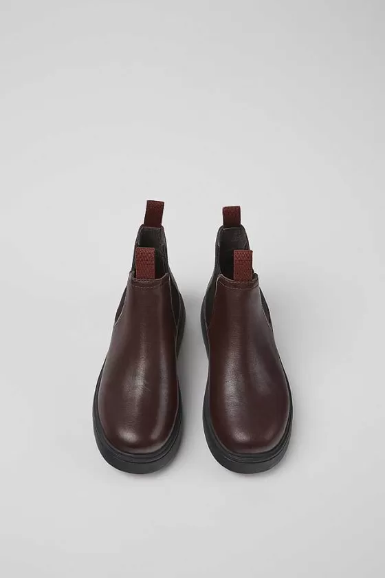 Burgundy Leather Chelsea Boots For Kids*Camper Best Sale