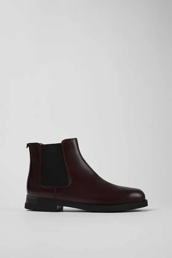 Burgundy Leather Chelsea Boots For Women*Camper Hot