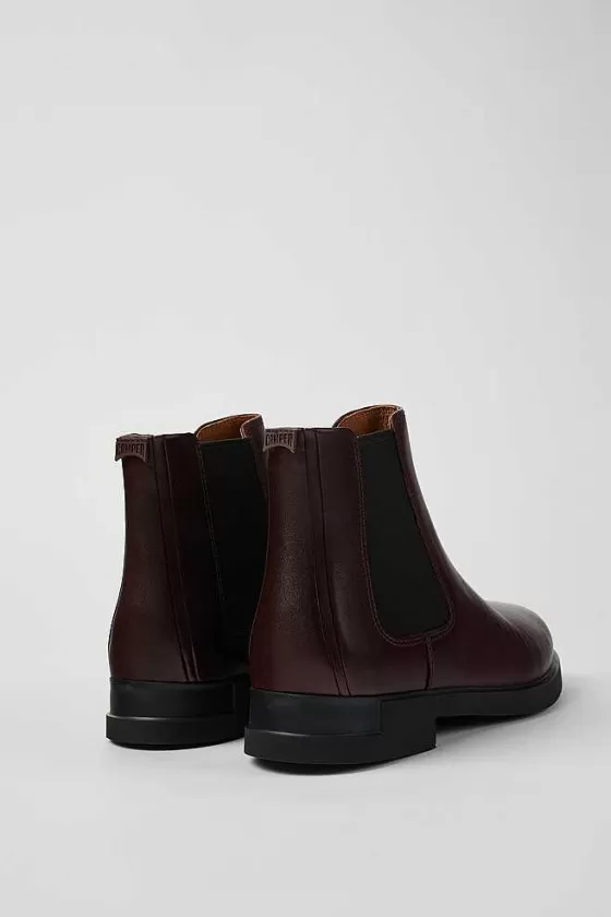 Burgundy Leather Chelsea Boots For Women*Camper Hot