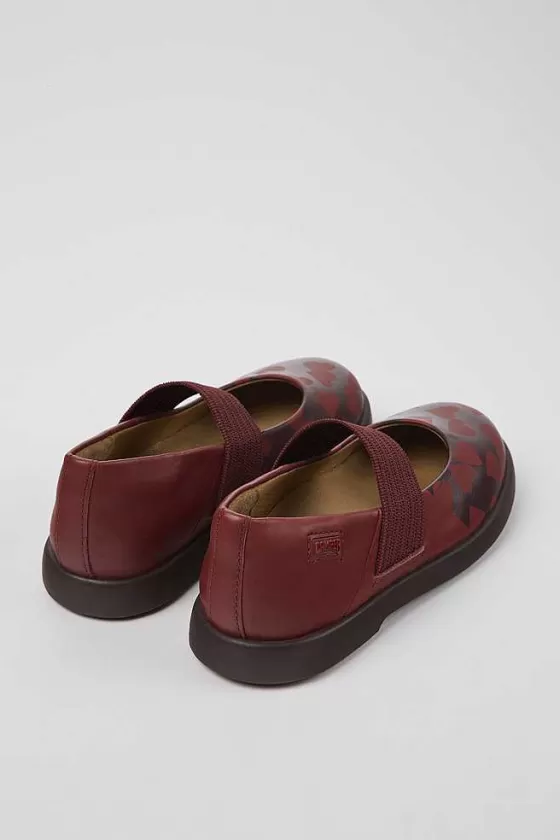 Burgundy Leather Mary Jane Shoes For Kids*Camper Fashion