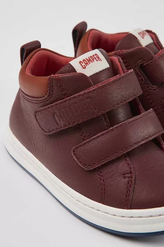 Burgundy Leather Sneakers For Kids*Camper Best Sale