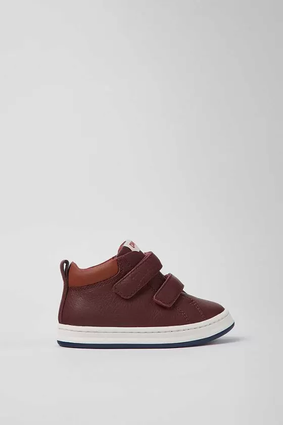 Burgundy Leather Sneakers For Kids*Camper Best Sale