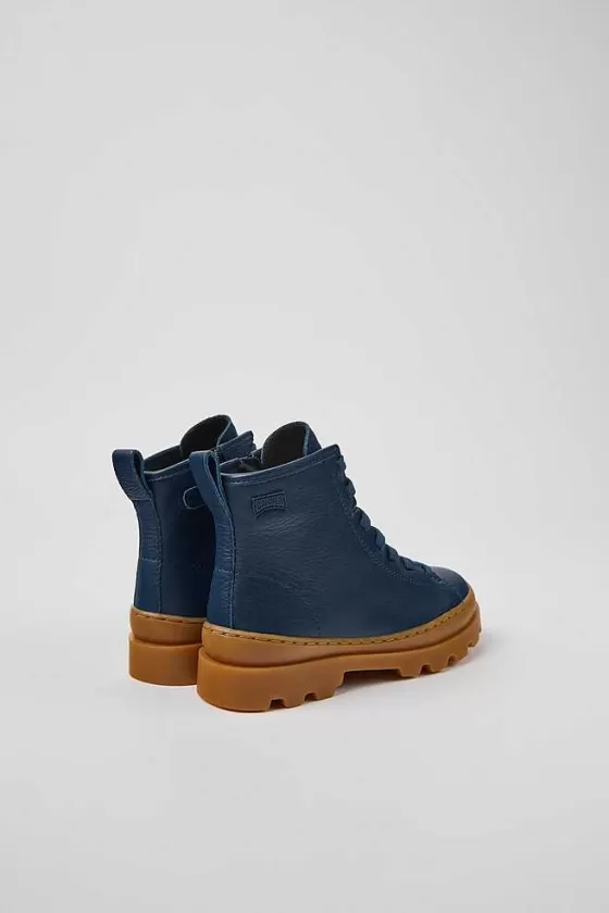 Dark Blue Leather Ankle Boots For Kids*Camper Cheap