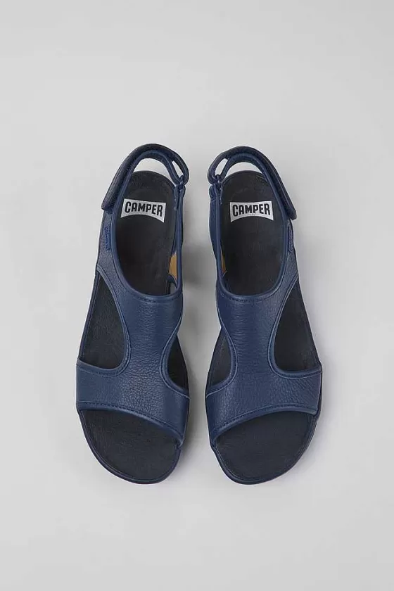 Dark Blue Leather Sandals For Women*Camper Cheap