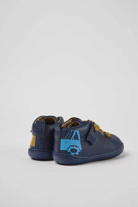 Dark Blue Leather Shoes For Kids*Camper Best Sale