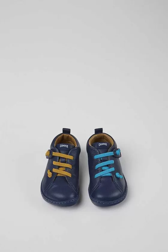 Dark Blue Leather Shoes For Kids*Camper Best Sale