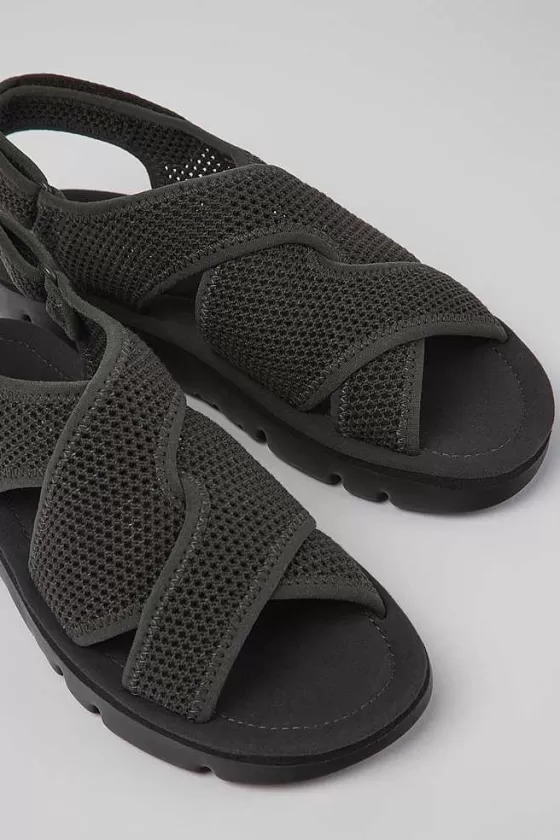 Dark Gray Textile Sandals For Women*Camper Fashion