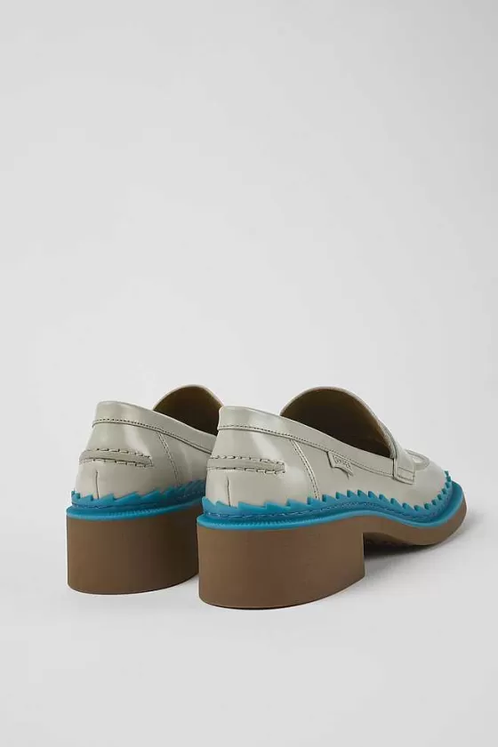 Gray And Blue Leather Loafers For Women*Camper Store