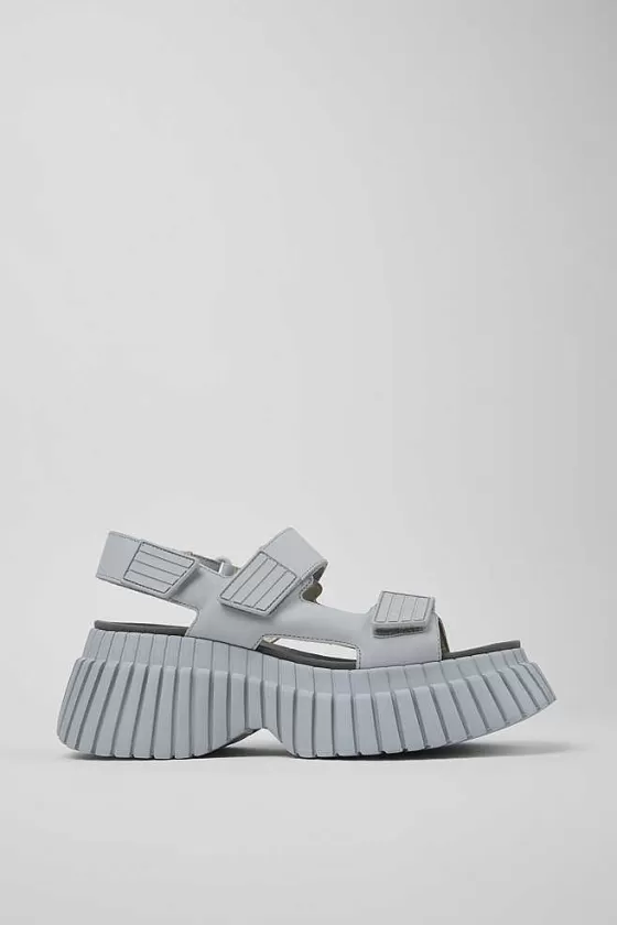 Gray Leather 2-Strap Sandal For Women*Camper Sale