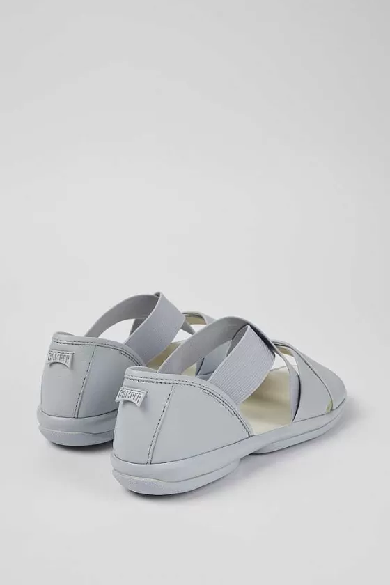 Gray Leather Cross-Strap Sandal For Women*Camper Flash Sale