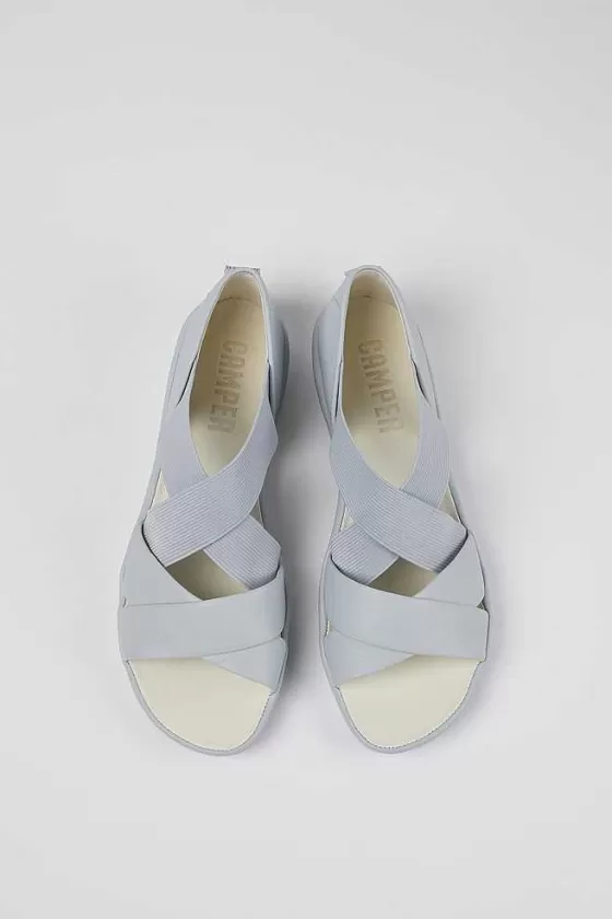 Gray Leather Cross-Strap Sandal For Women*Camper Flash Sale