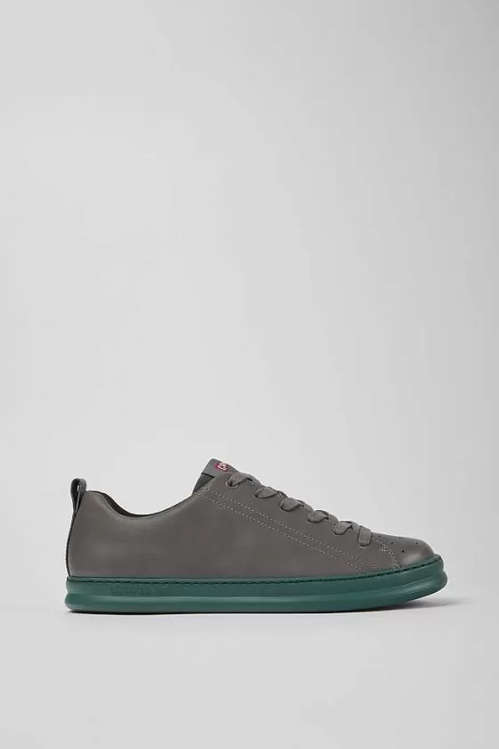 Gray Leather Sneakers For Men*Camper Shop