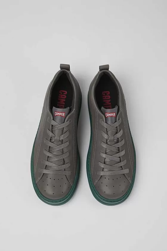 Gray Leather Sneakers For Men*Camper Shop