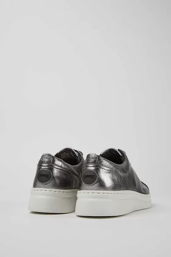 Gray Metallic Leather Sneakers For Women*Camper Hot