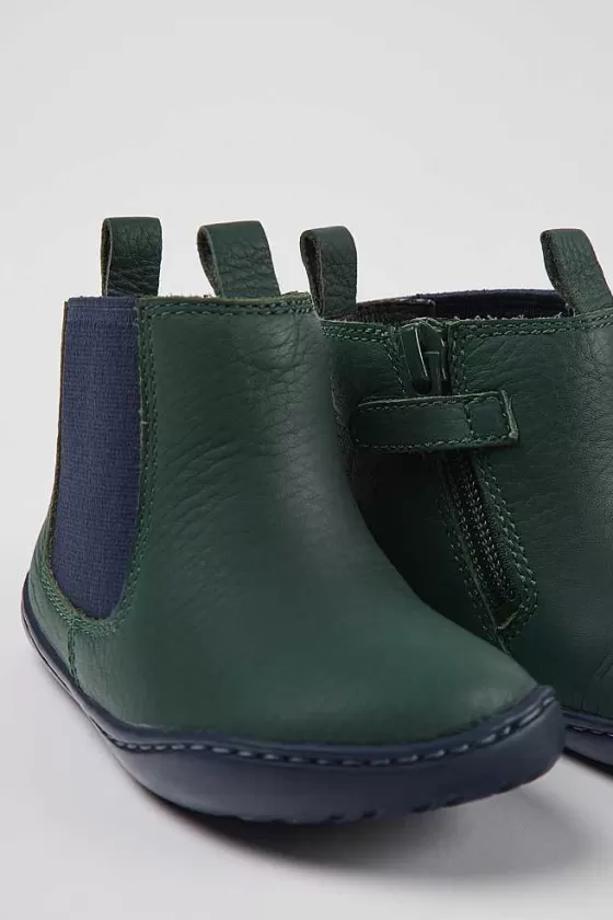 Green And Blue Leather Boots For Kids*Camper Clearance