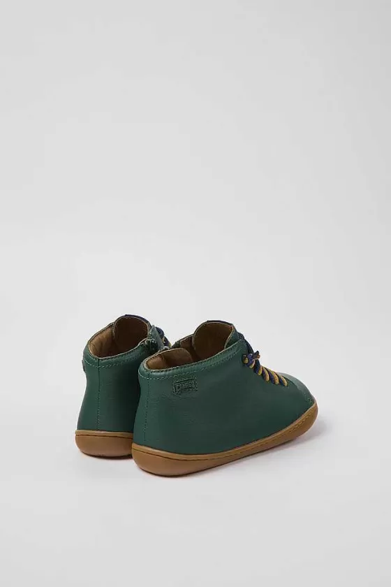 Green Leather Ankle Boots For Kids*Camper Shop