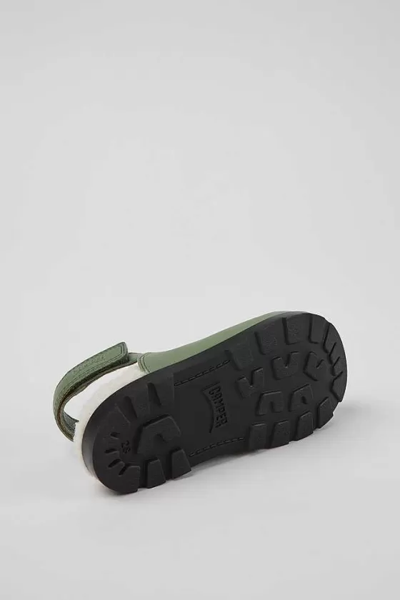 Green Leather Clogs For Kids*Camper Shop