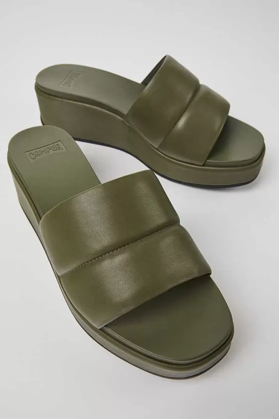 Green Leather Sandals For Women*Camper Best