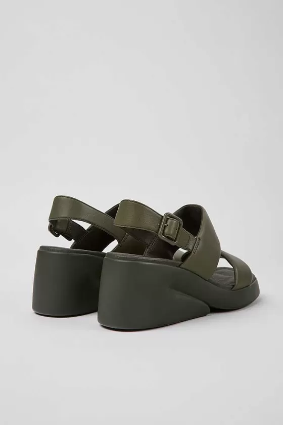 Green Leather Sandals For Women*Camper Fashion