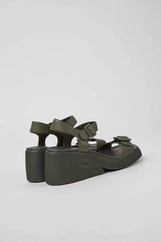 Green Leather Sandals For Women*Camper Store