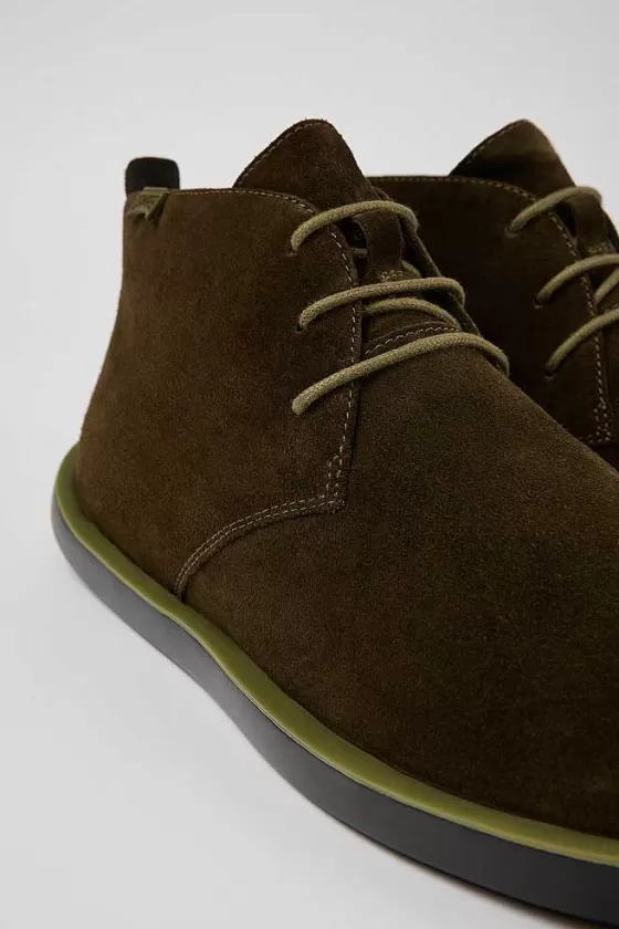 Green Nubuck Desert Boot For Men*Camper Fashion