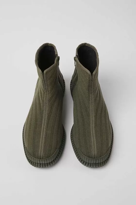 Green Tencel Lyocell Ankle Boots For Men*Camper Online