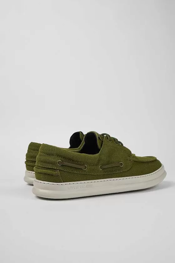 Green Textile Boat Shoe For Men*Camper Hot