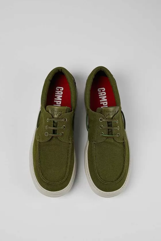 Green Textile Boat Shoe For Men*Camper Hot