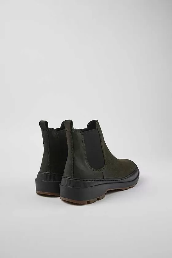 Green-Gray Nubuck Ankle Boots For Men*Camper Sale