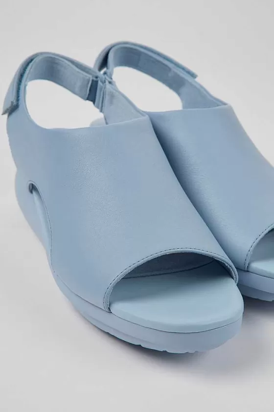 Light Blue Leather Sandals For Women*Camper Store