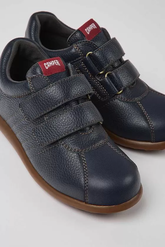 Navy Blue Leather And Textile Shoes For Kids*Camper Cheap