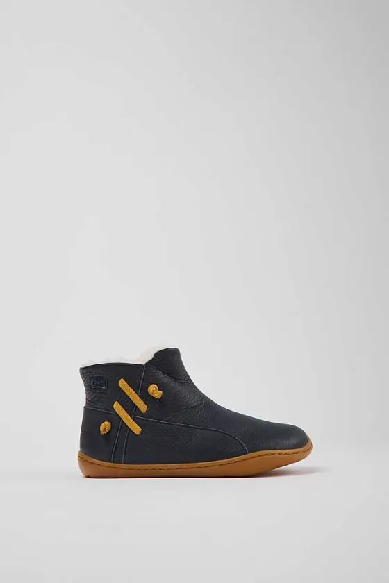 Navy Blue Leather Ankle Boots*Camper Online