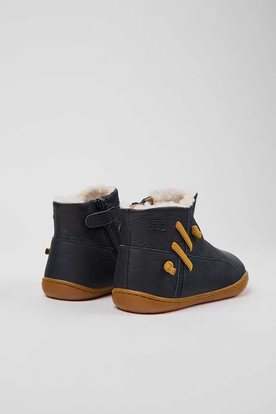 Navy Blue Leather Ankle Boots*Camper Online