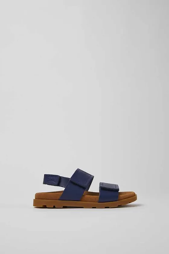 Navy Blue Leather Sandals For Kids*Camper Clearance