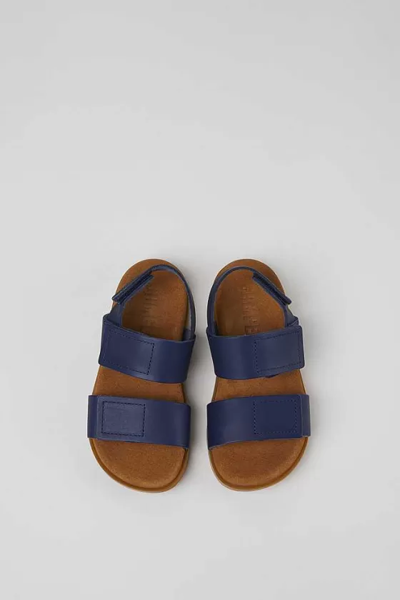 Navy Blue Leather Sandals For Kids*Camper Clearance