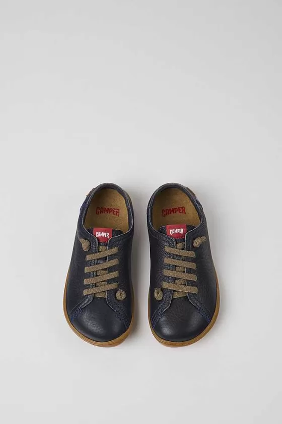 Navy Blue Leather Shoes For Kids*Camper Shop