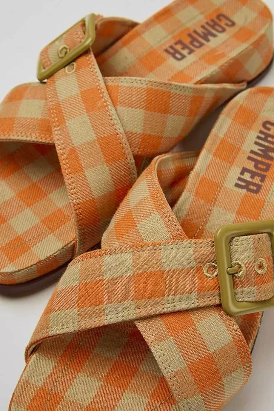 Orange And Beige Sandals For Women*Camper Store