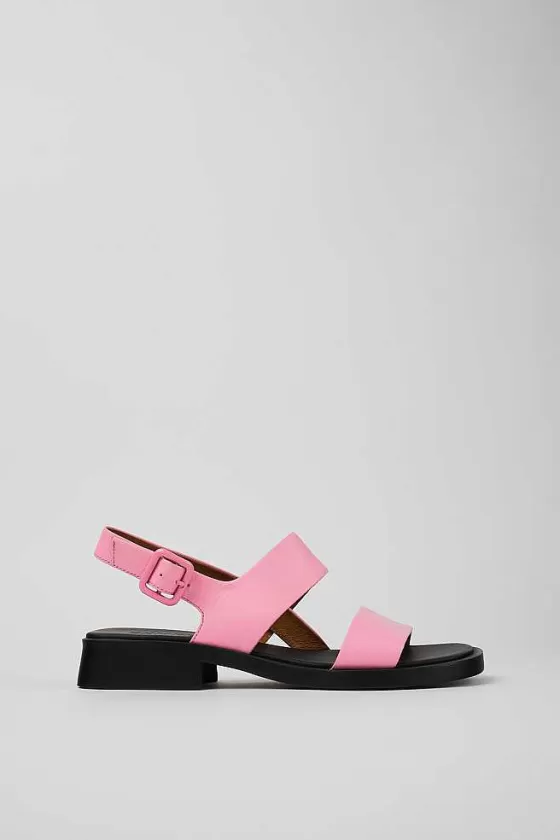 Pink Leather 2-Strap Sandal For Women*Camper Clearance