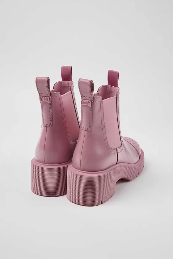 Pink Leather Chelsea Boots For Women*Camper Discount