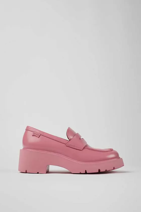 Pink Leather Loafers For Women*Camper Outlet