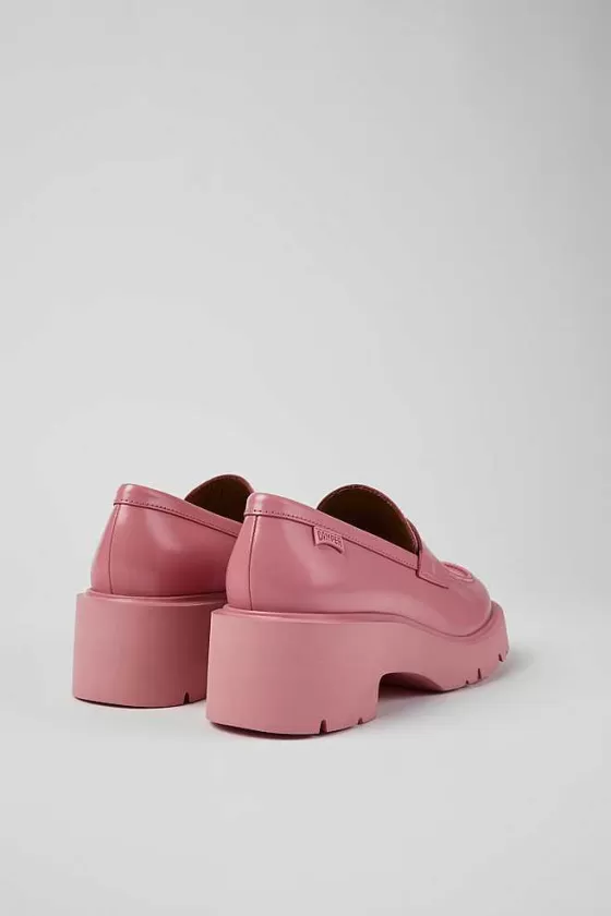 Pink Leather Loafers For Women*Camper Outlet