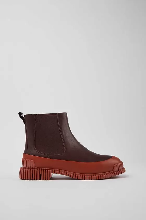 Red And Brown Leather Chelsea Boots For Women*Camper Outlet