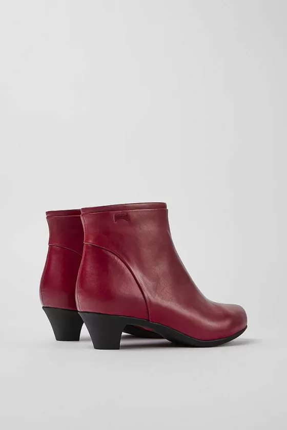 Red Leather Ankle Boots For Women*Camper Cheap