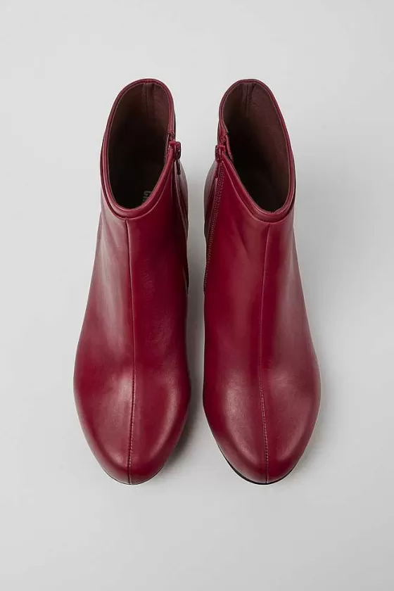 Red Leather Ankle Boots For Women*Camper Cheap