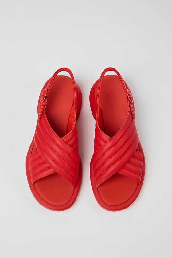 Red Leather Sandals For Women*Camper Store