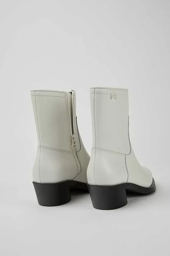 White Leather Ankle Boots For Women*Camper Discount