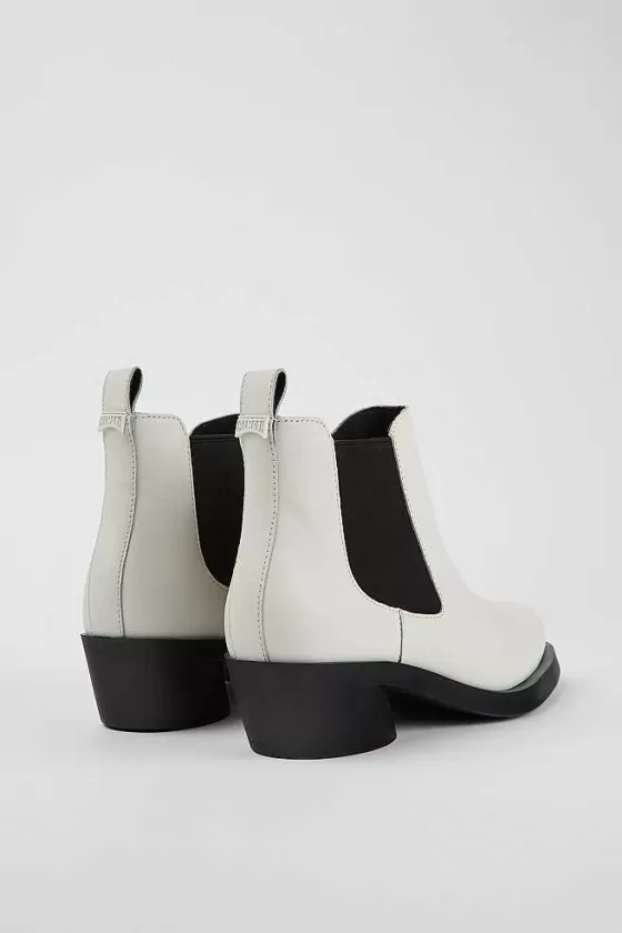 White Leather Chelsea Bootie For Women*Camper Fashion