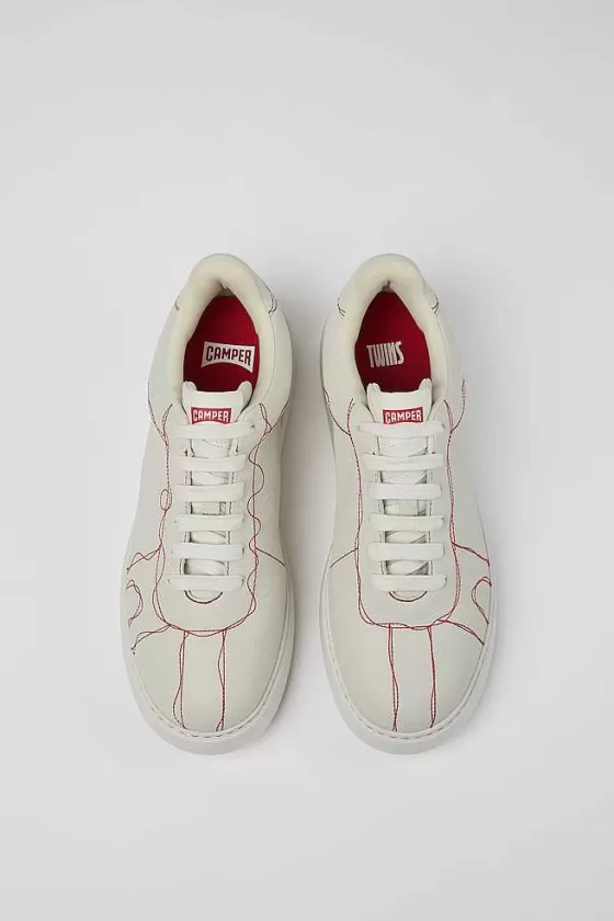 White Leather Sneaker For Men*Camper Cheap