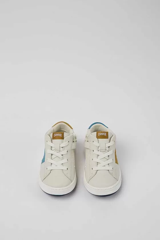 White Leather Sneakers For Kids*Camper Best Sale