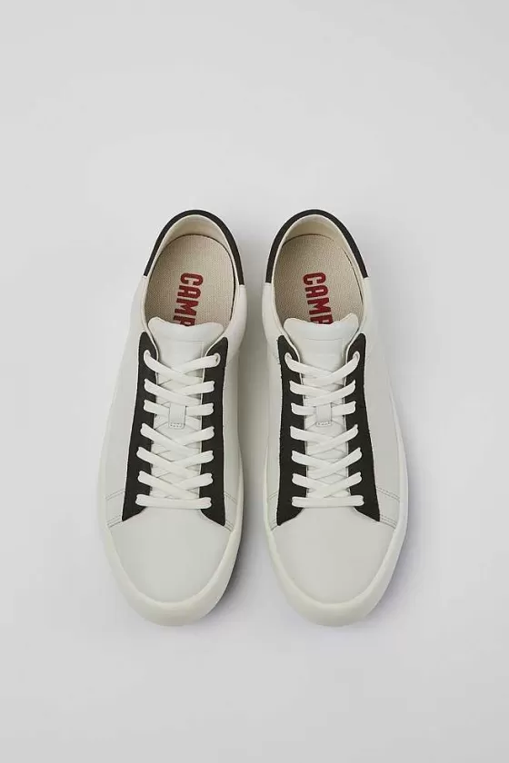 White Leather/Nubuck Sneaker For Men*Camper Shop